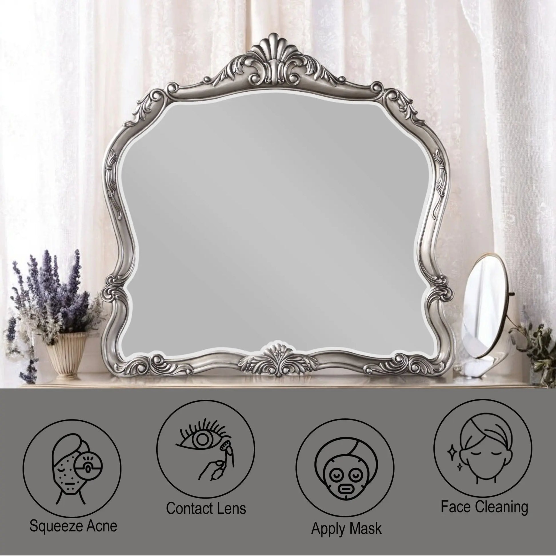 Ariadne - Mirror - Antique Silver Acme