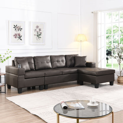 Modern Sectional Sofa Set With Chaise Lounge And Cup Holder Home Essentials