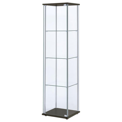Bellatrix - 4-Shelf Clear Glass Curio Cabinet CoasterEveryday