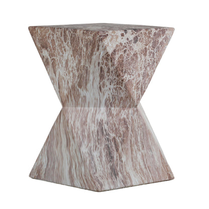 Round Outdoor Geometric End Table - Marble Home Essentials