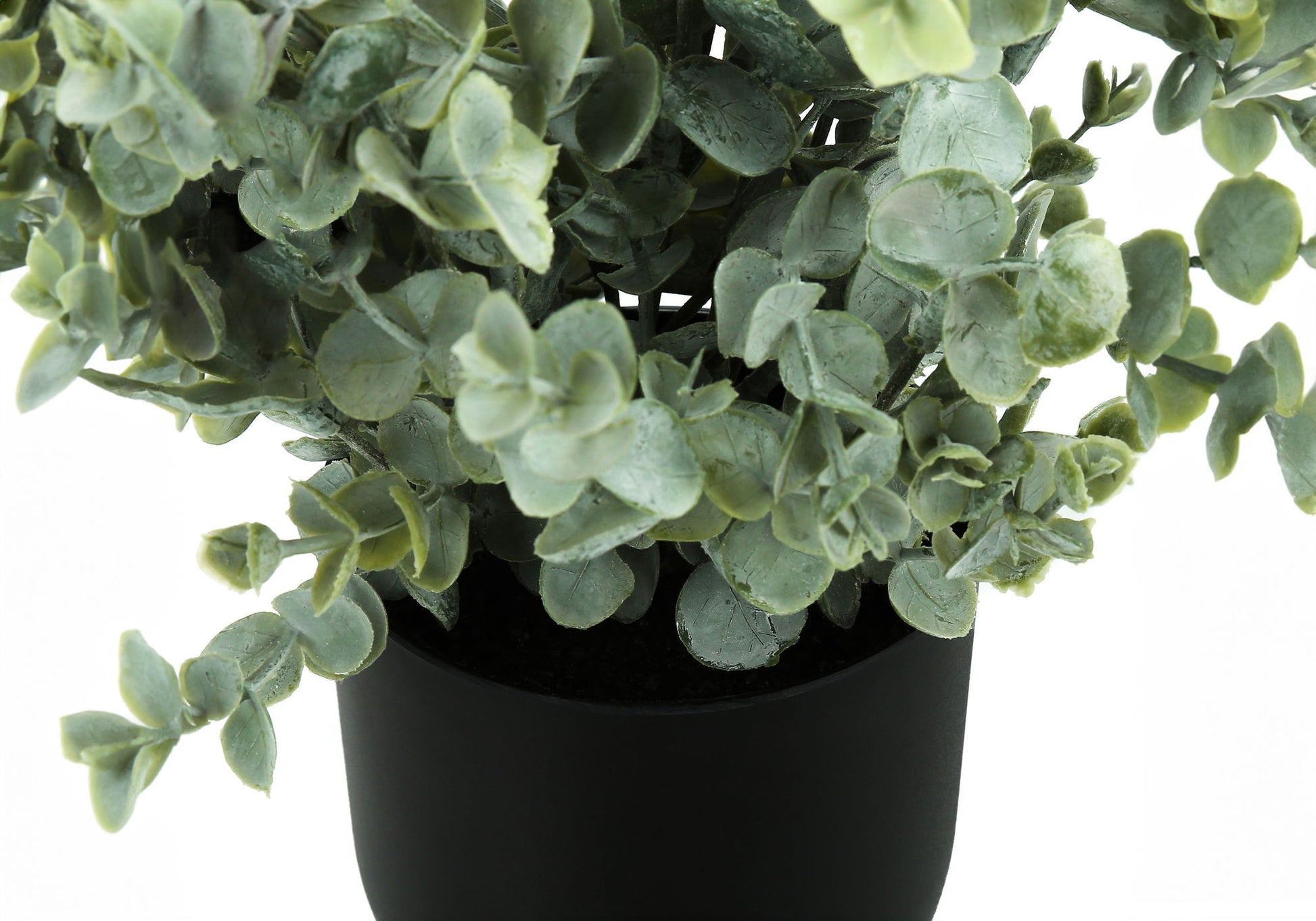 11" Tall, Artificial Plant, Eucalyptus Grass, Indoor, Faux, Fake, Table, Greenery, Potted, Decorative (Set of 2) - Green / Black 8th Street