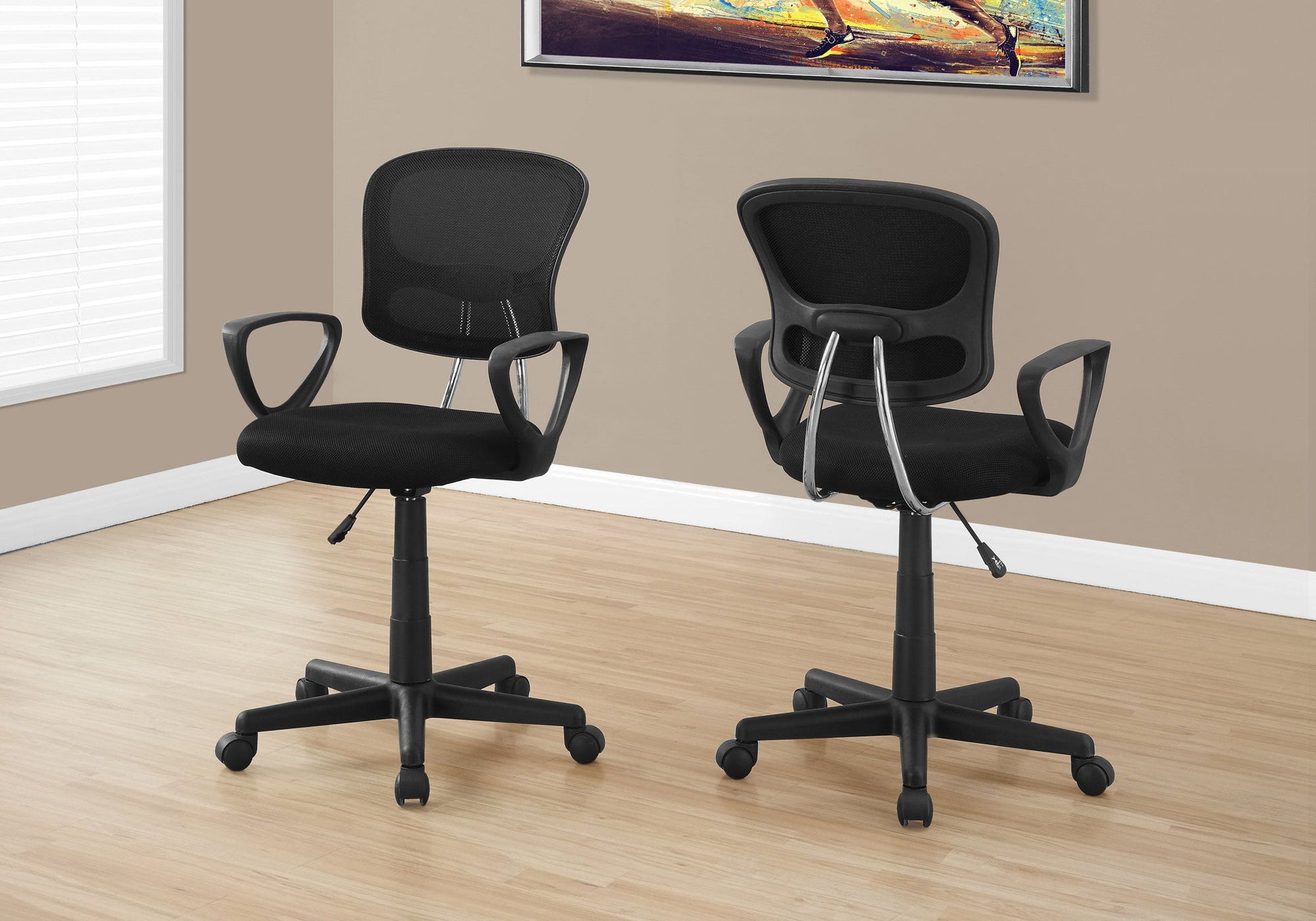 Office Chair, Adjustable Height, Swivel, Ergonomic, Armrests, Mesh, Contemporary / Modern - Black 8th Street