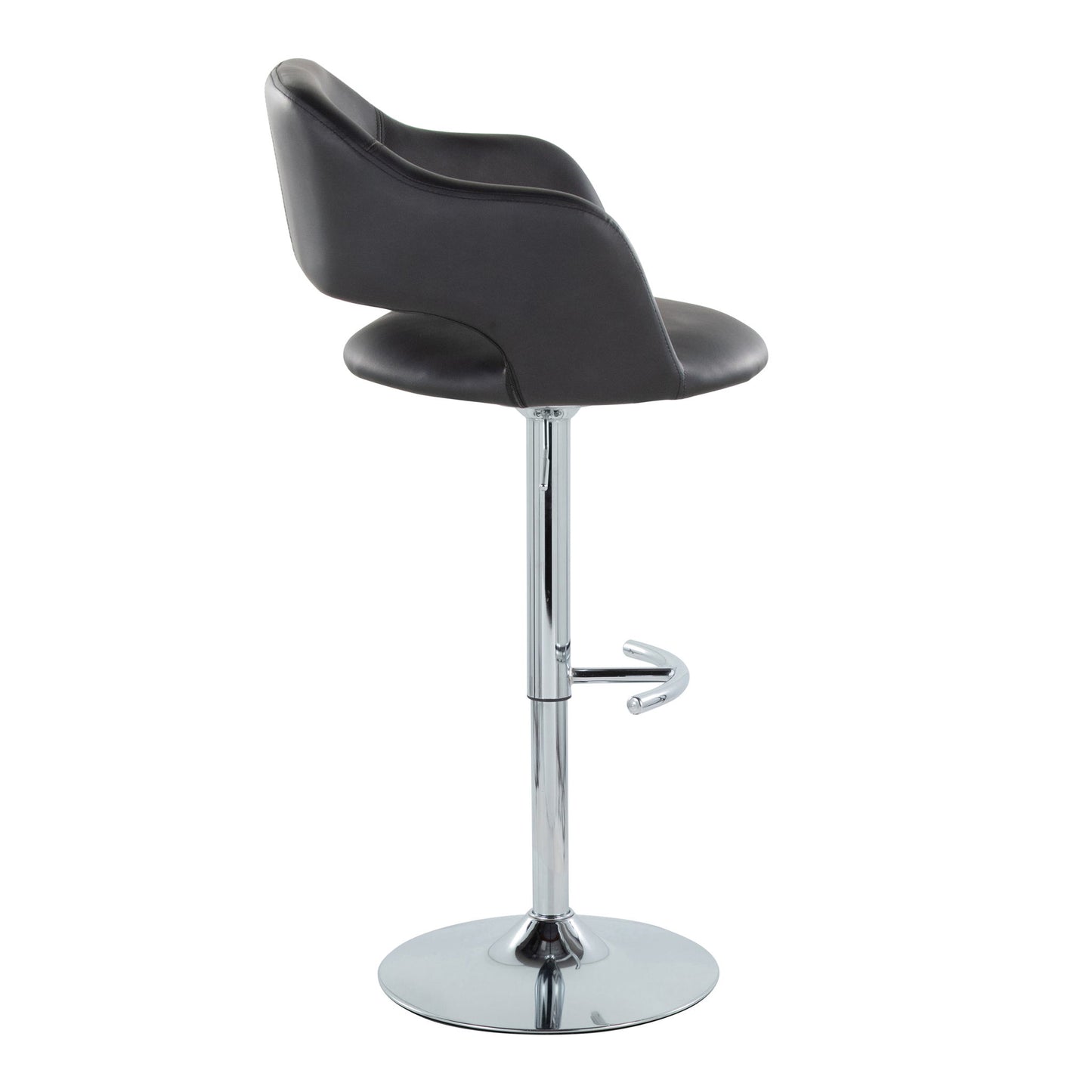Margarite - Contemporary Ajustable Barstool With Swivel With Rounded T Footrest (Set of 2) Lumi Source
