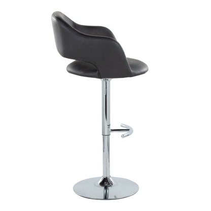 Margarite - Contemporary Ajustable Barstool With Swivel With Rounded T Footrest (Set of 2) Lumi Source