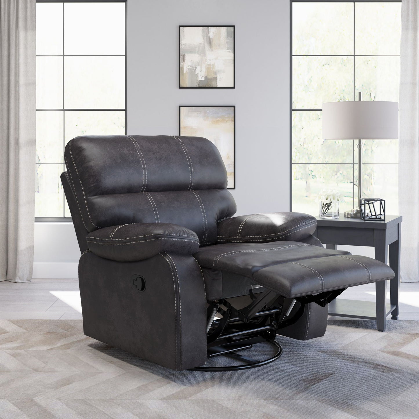 Rustic Swivel Gliding Recliner Emerald Home