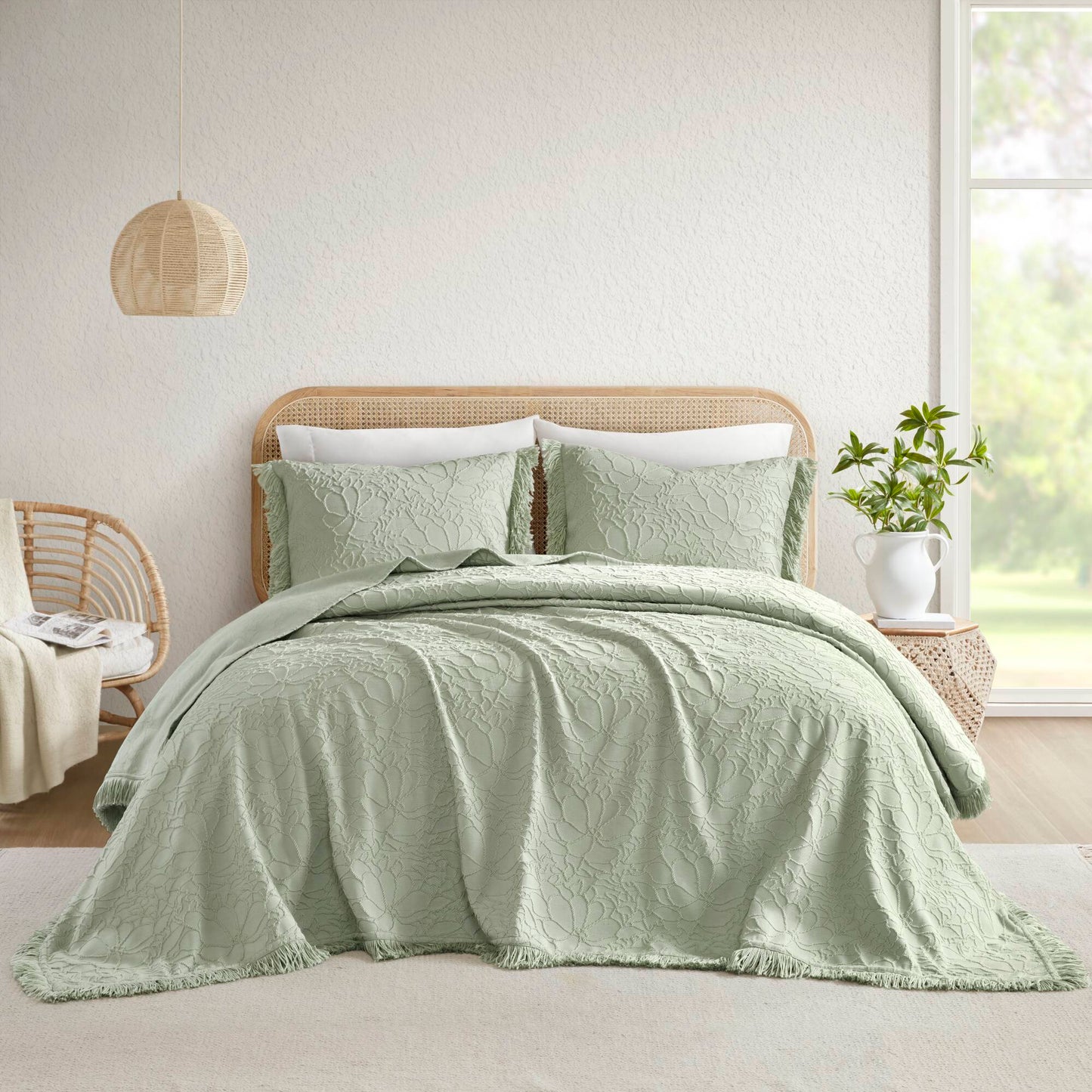 Willow - 3 Piece Queen Bedspread Set - Sage Madison Park