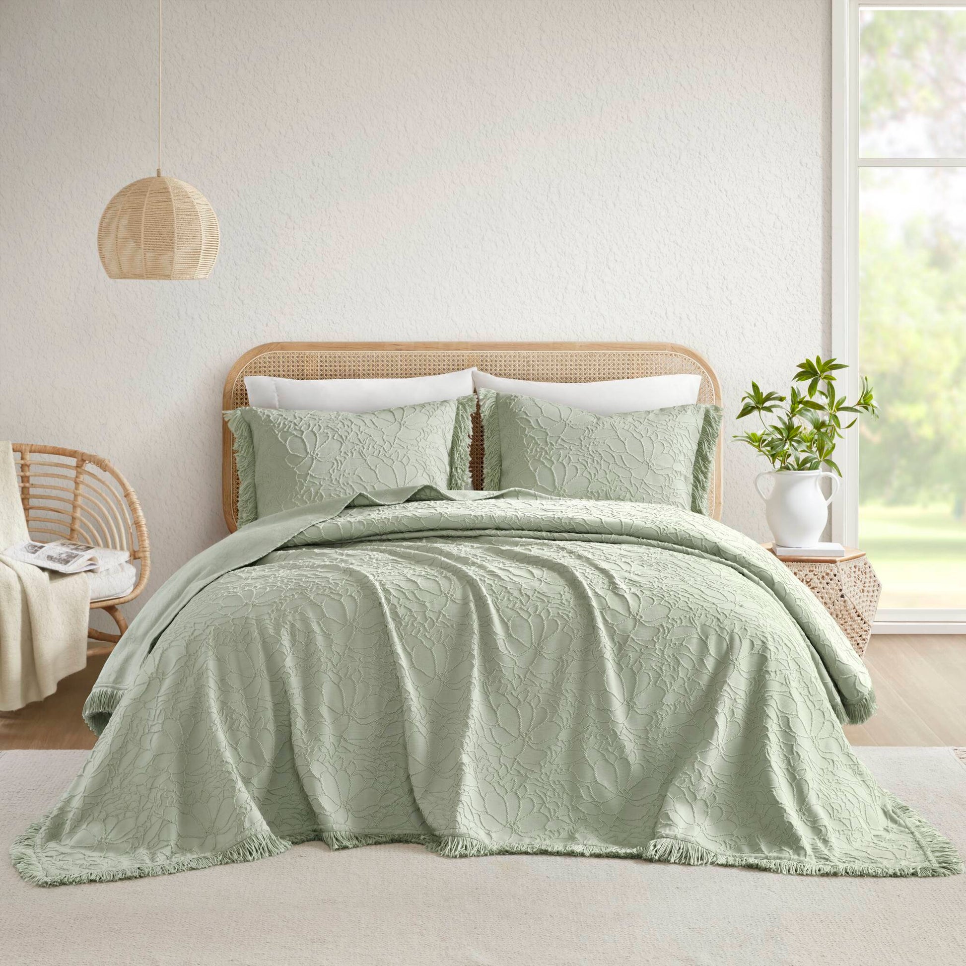 Willow - 3 Piece Queen Bedspread Set - Sage Madison Park