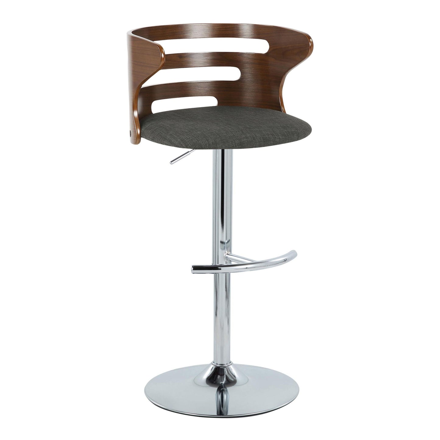 Cosi - Mid Century Modern Adjustable Barstool With Swivel & Rounded T Footrest (Set of 2) Lumi Source