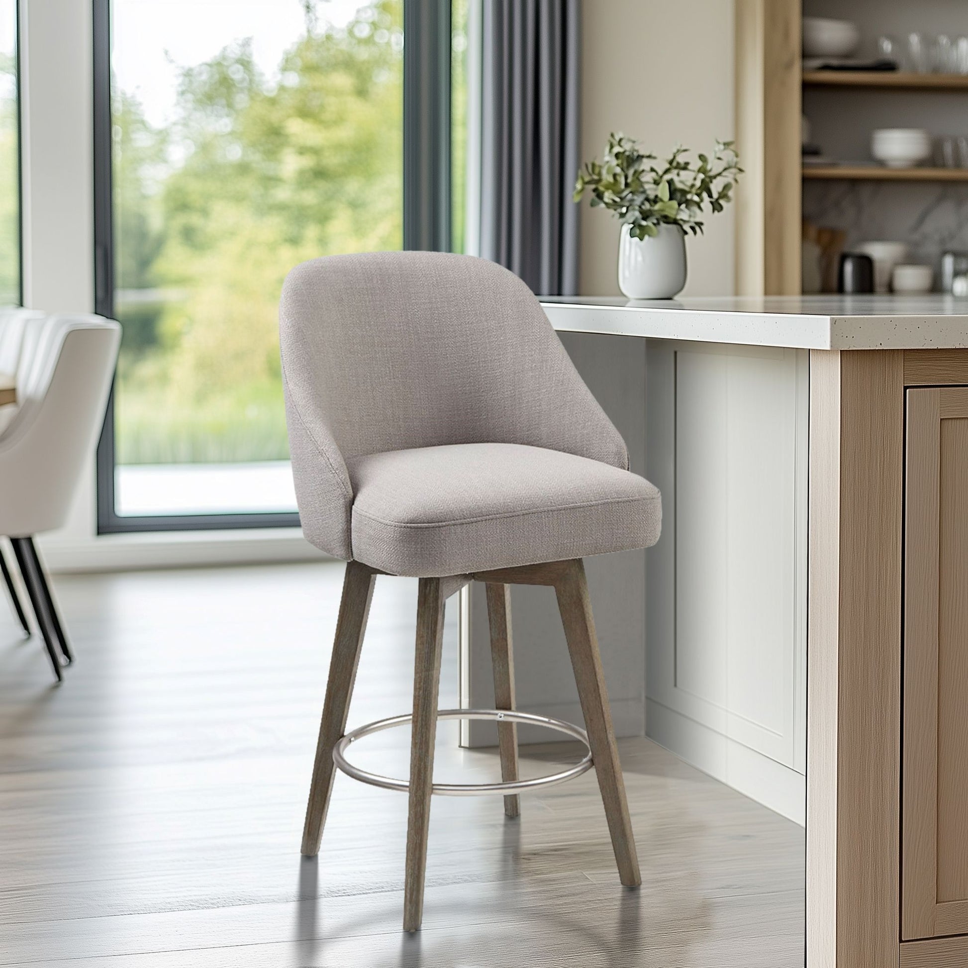 Pearce - Counter Stool With Swivel Seat - Gray Madison Park