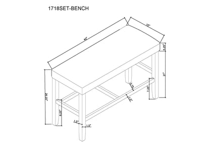 Marbel - Counter Height Bench - Dove Crown Mark