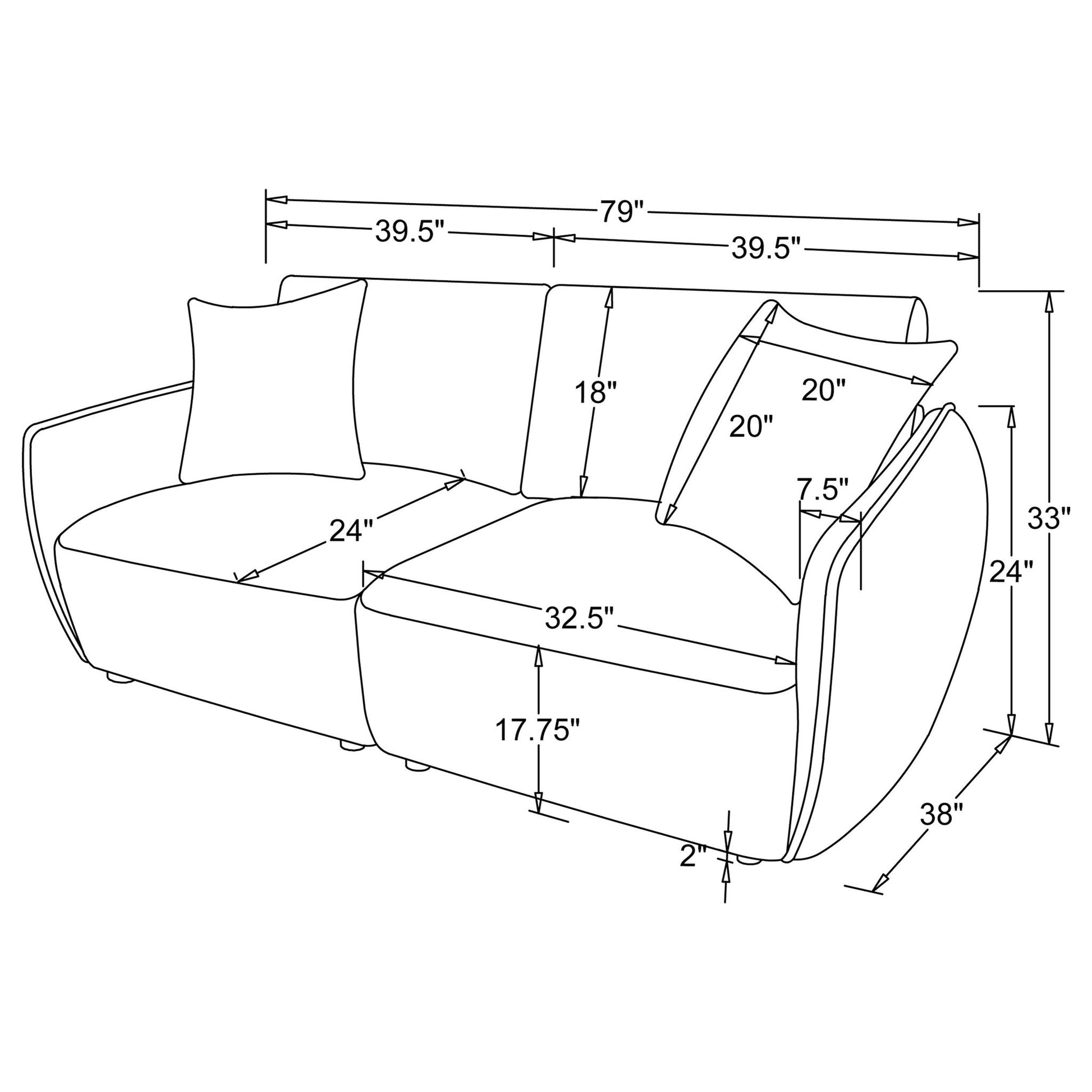 Logan - Modular Loveseat Furniture Max