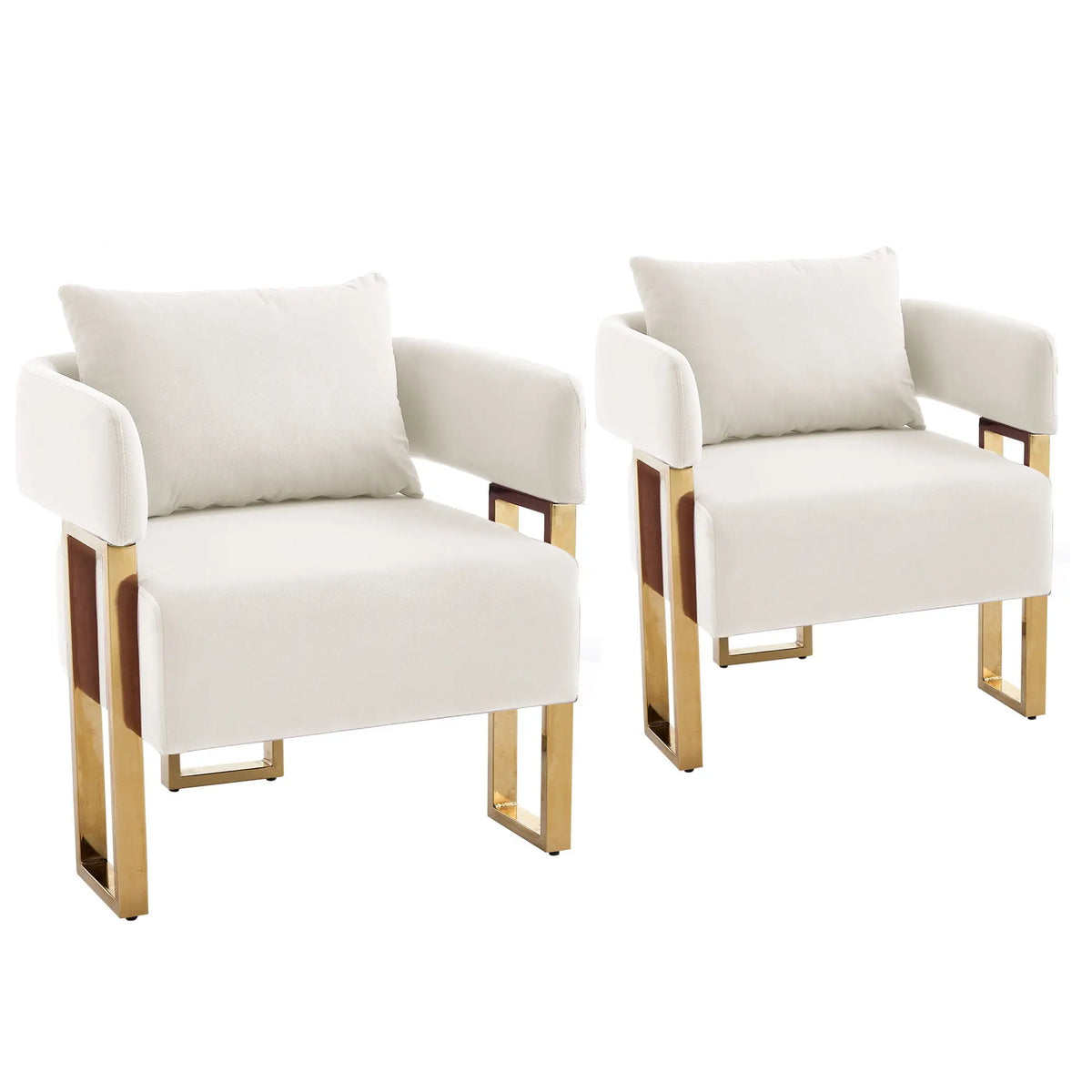 Modern Classic Design Decorative Chair Teddy Fleece Upholstered And Metal Foot Home Essentials