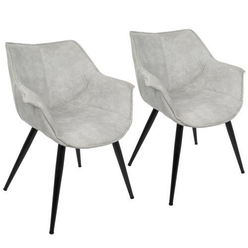 Wrangler - Industrial Chair (Set of 2) - Light Gray Lumi Source