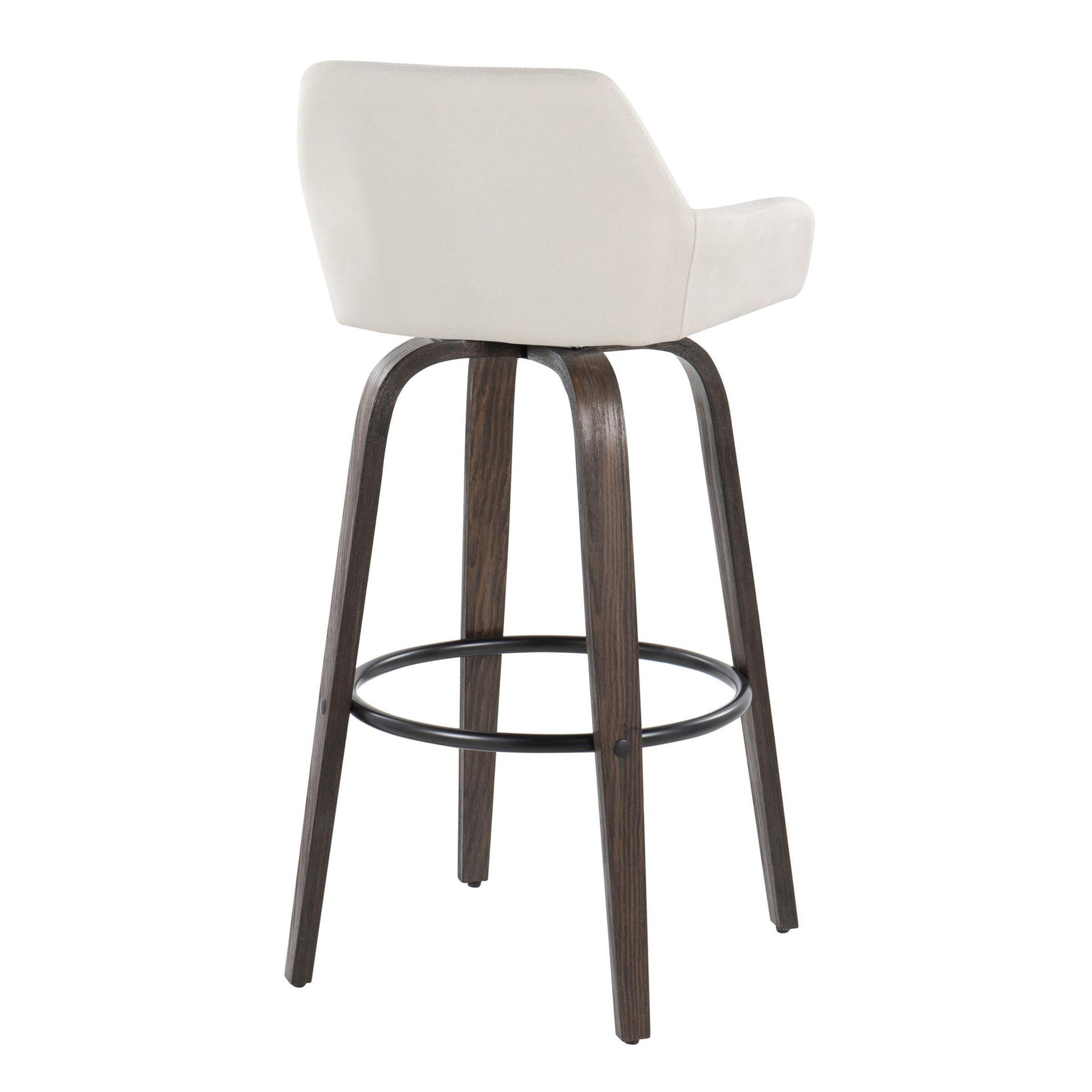 Daniella - Contemporary Fixed Height, Barstool With Swivel With Round Footrest (Set of 2) Lumi Source