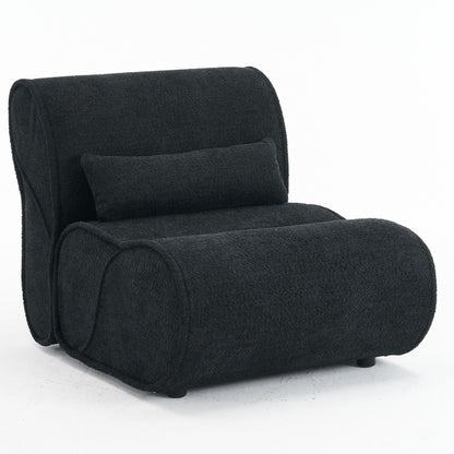 Soft Pellet Velvet Recliner, Comfortable Lounge Chair With Waist Pack Padding, Modern Design, Ideal For Living Room Home Essentials
