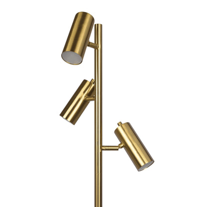 Lumina - Floor Lamp With Rotary Switch Triple Spots Cone Base - Gold Ashcroft Furniture