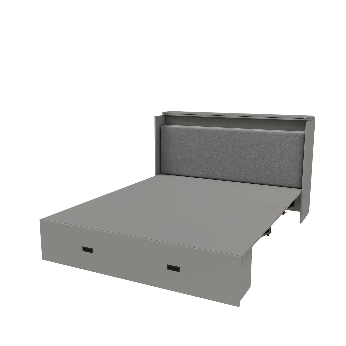 Murphy Bed With Storage Drawers And Charging Cabinet, Foldable Panels, Swivel Wheels Home Essentials