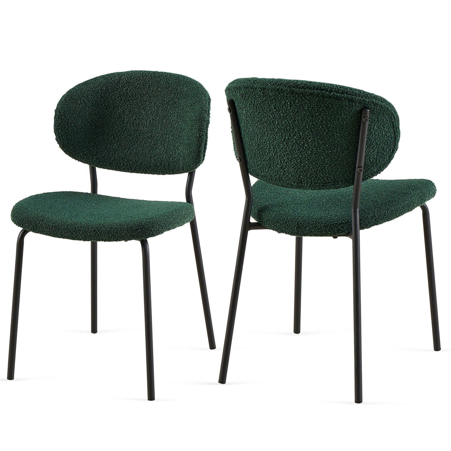 Boucle Dining Chairs, Dining Chairs With Metal Legs For Dining Room, Kitchen, Living Room Home Essentials