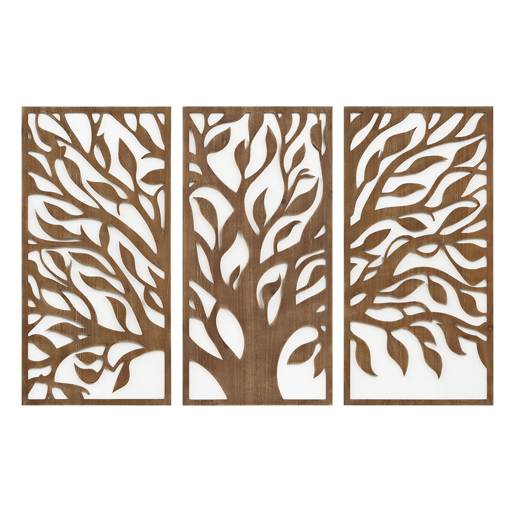 Birch Botanical - Two-Tone Panel Wall Decor Set - Tree Of Life Madison Park