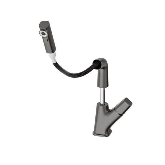 Pull Down Bathroom Sink Faucet With 3 Water Modes And Stainless Steel Construction - Gunmetal Black Daily Nest