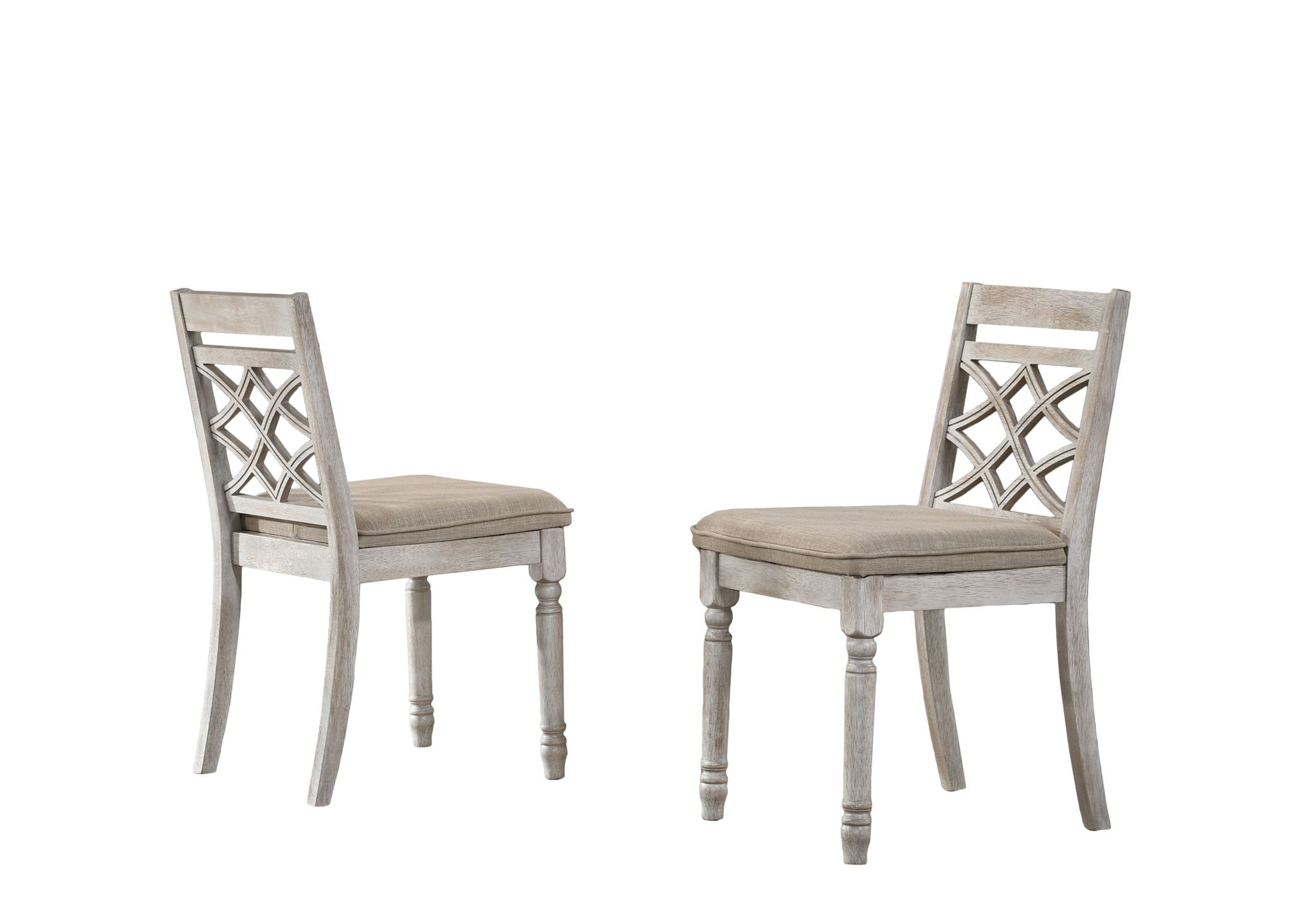 Havanna - Wide Contemporary Fabric Chair With Cushion (Set of 2) - Off White Lilola Home