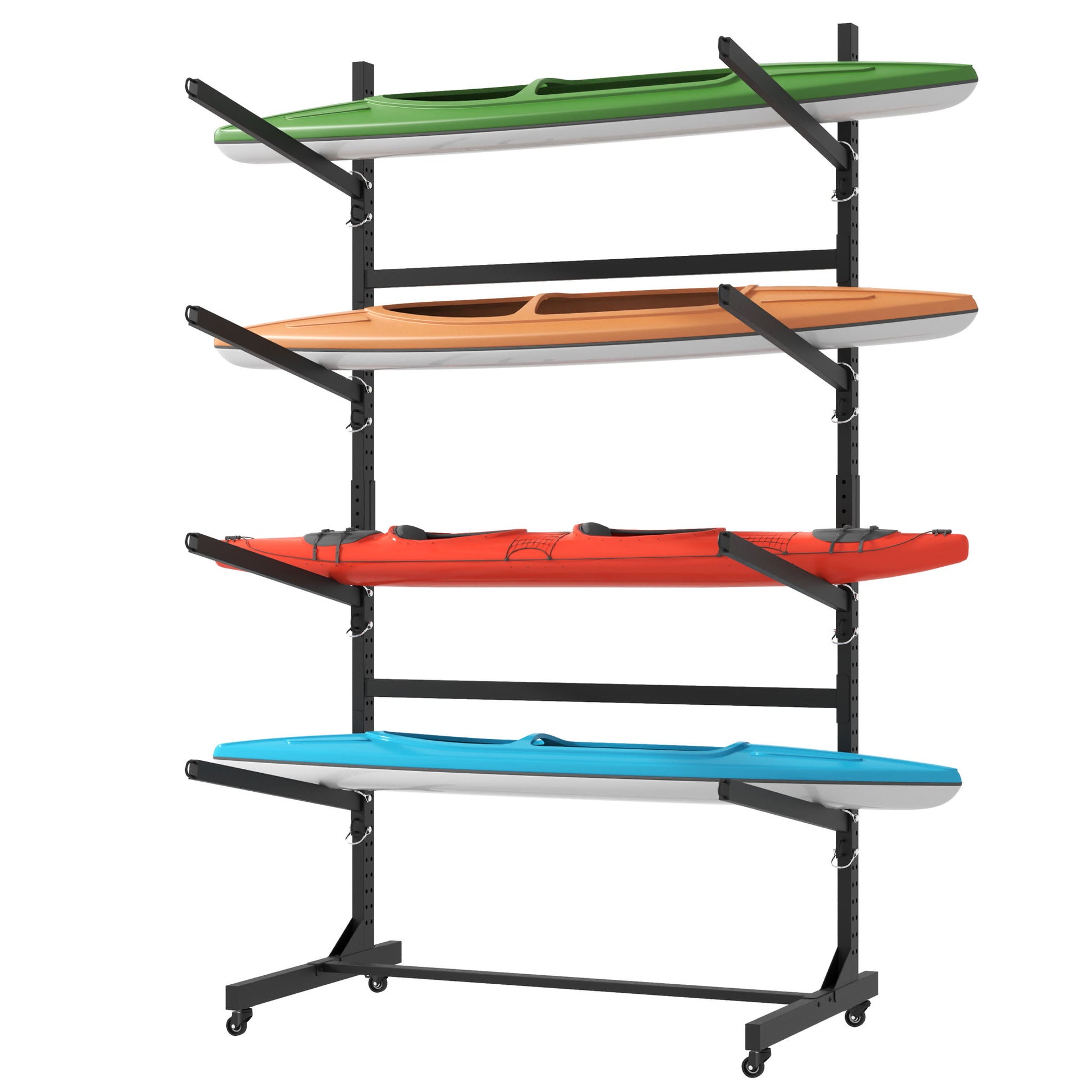 Freestanding Kayak Storage Rack With Lockable Wheels For Kayak, Canoe, Sup & Surfboard Daily Nest