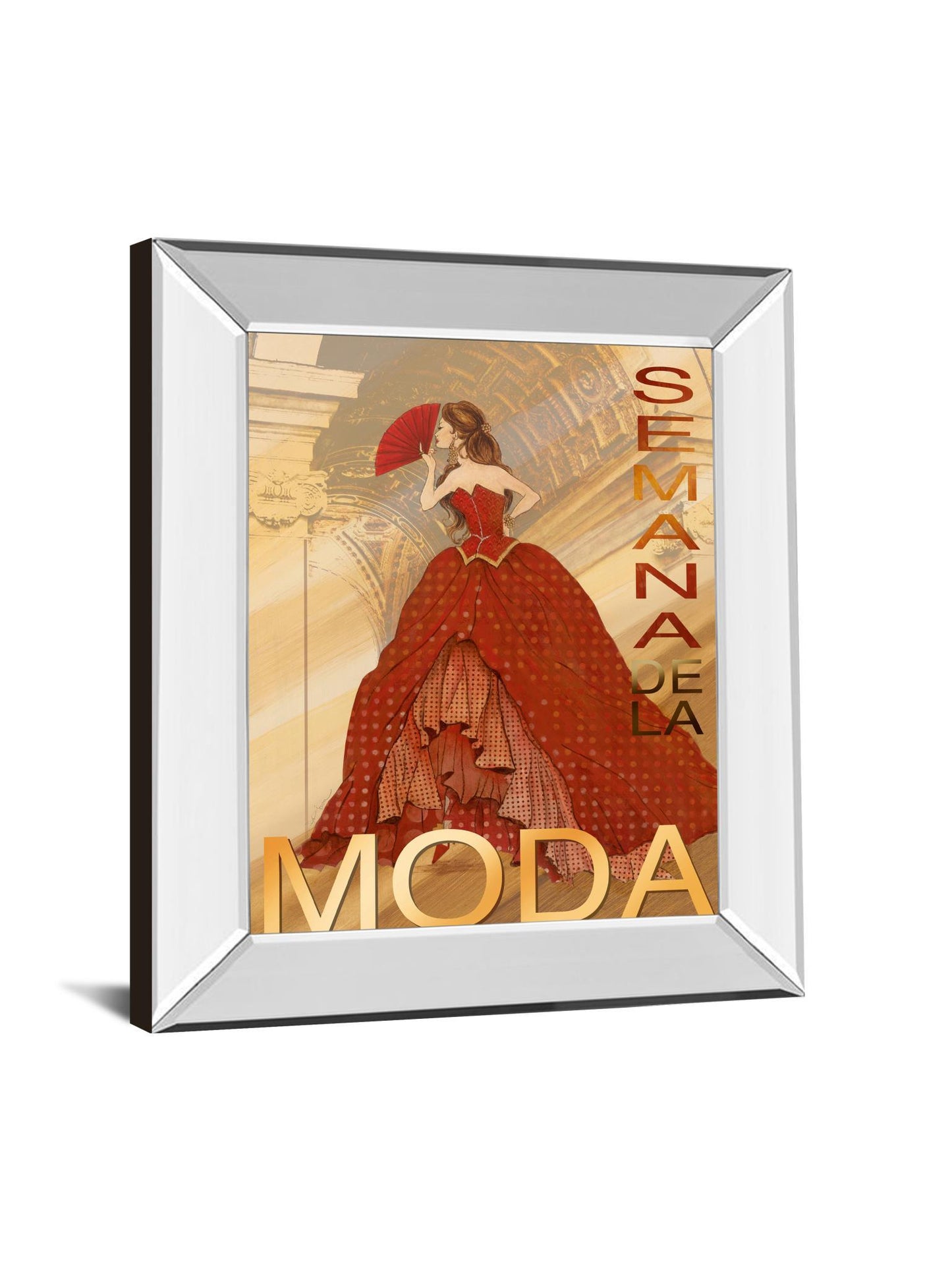 Semana De La Moda By Tava Studio - Mirror Framed Print Wall Art - Red