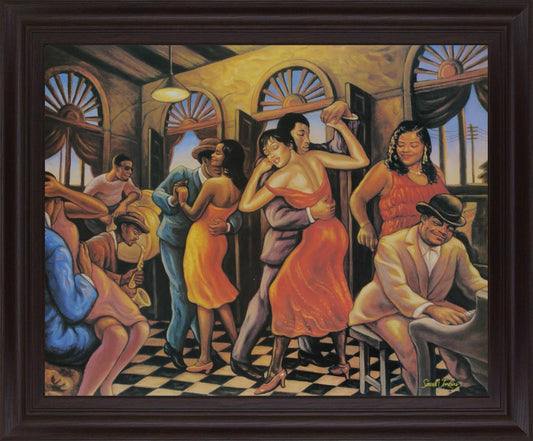 Jazzy Scarlet Soirée - 28" x 34" Framed Wall Art Classy Art