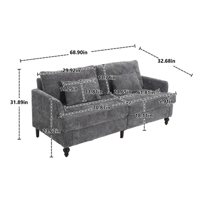 Mid Century Modern Chenille Fabric Loveseat Sofa, 2 Seat Upholstered Couch Home Essentials