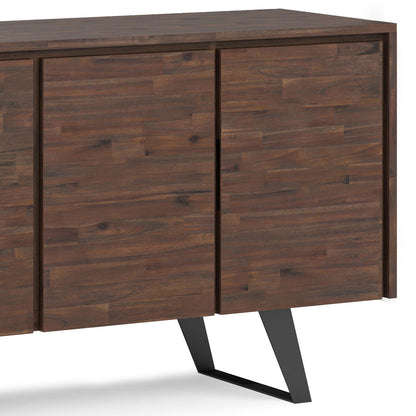Lowry - Large 4 Door Sideboard Buffet - Distressed Charcoal Brown Simpli-Home