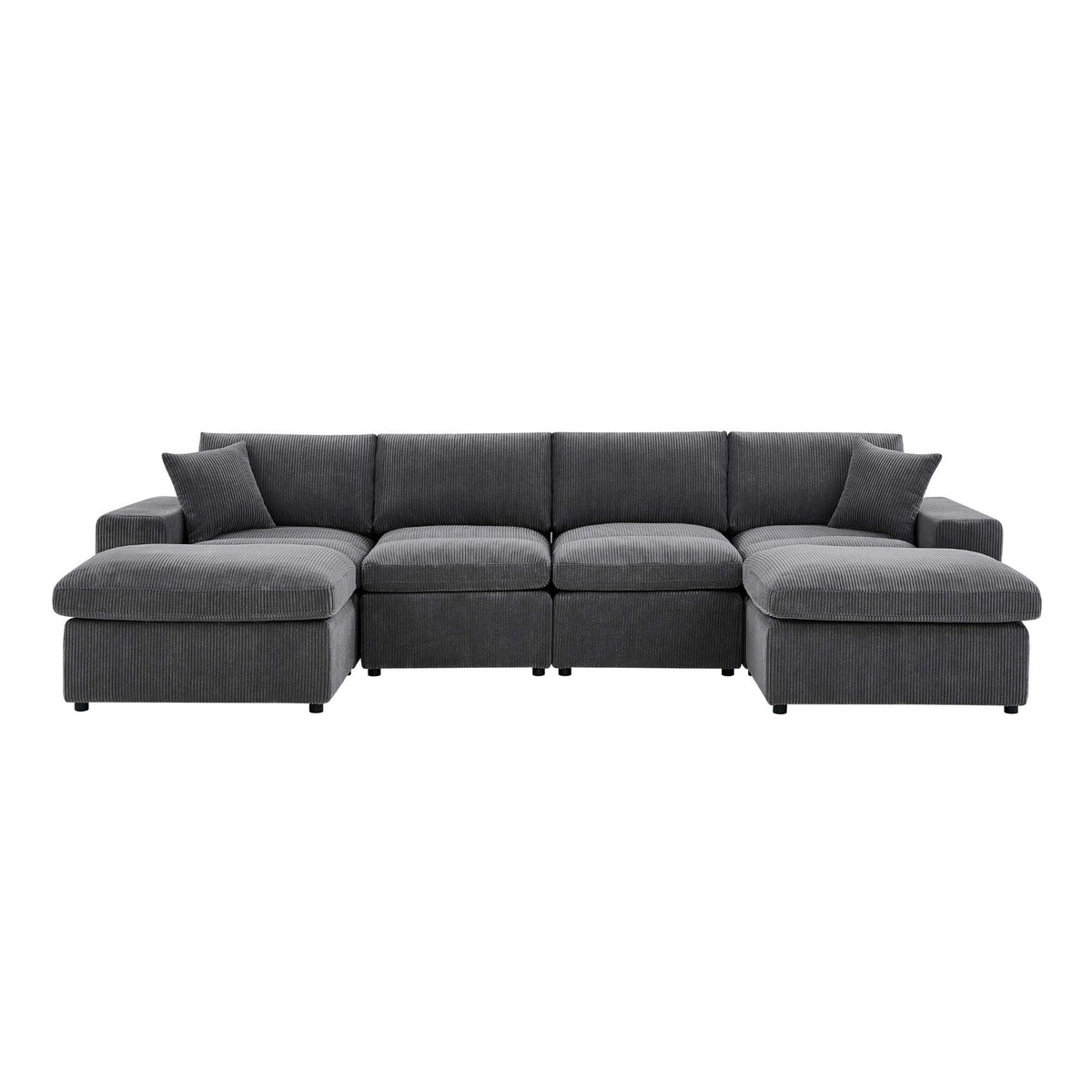 Upholstered Symmetrical Modular Sectional With 6 Seating Home Essentials
