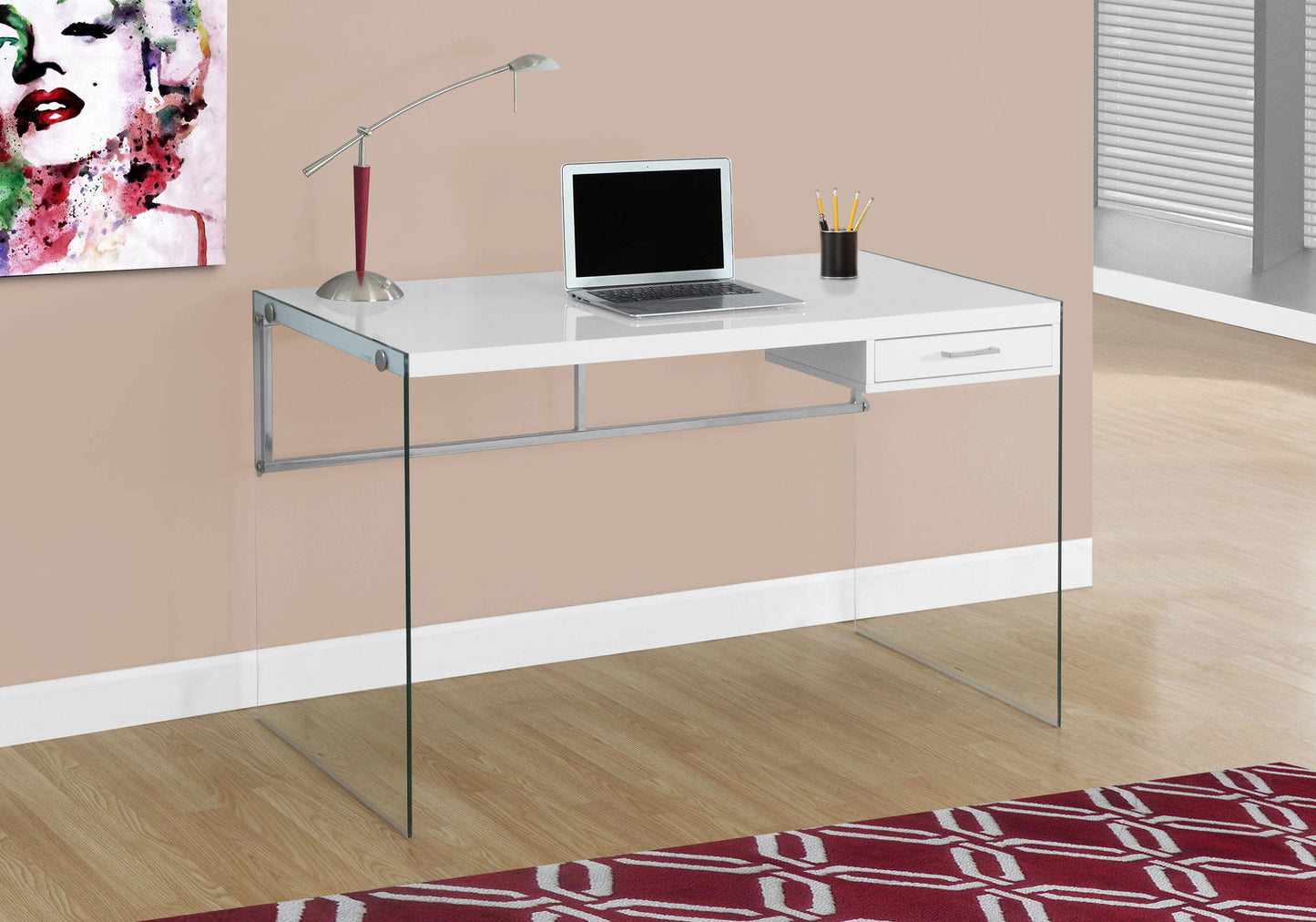 Contemporary Design Computer Desk For Home Office, Storage Drawers 8th Street