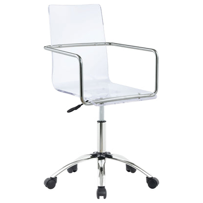 Clear Office Chair With Caster Wheels Futuristic Design, Adjustable Height - Clear Furniture Max