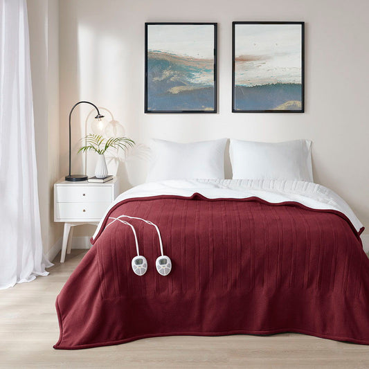 Full Heated Blanket - Burgundy