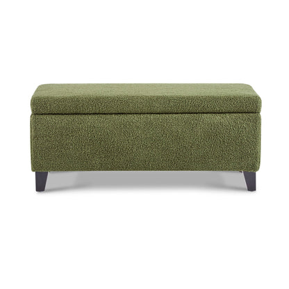 Storage Ottoman With Flip Top Lid - Retro Green Noble House