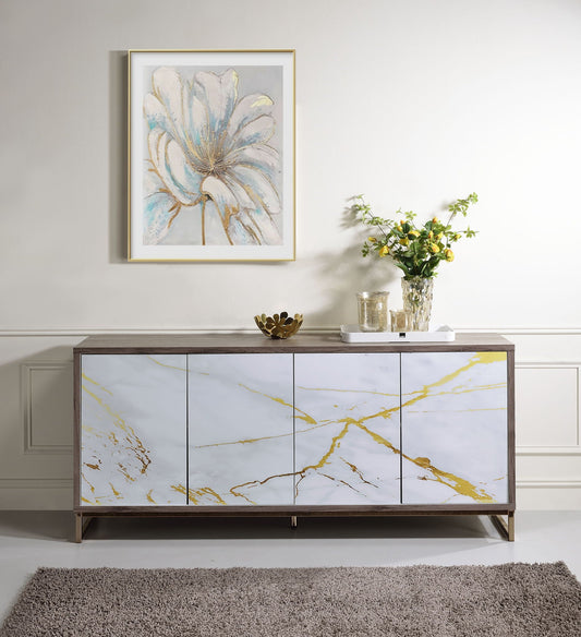 Paavan - Console Cabinet - White / ChampagneChampagne Acme