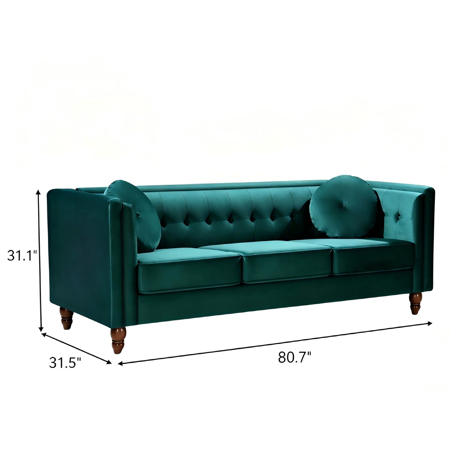 Chesterfield Sofa With Square Arms For Living Room US Pride