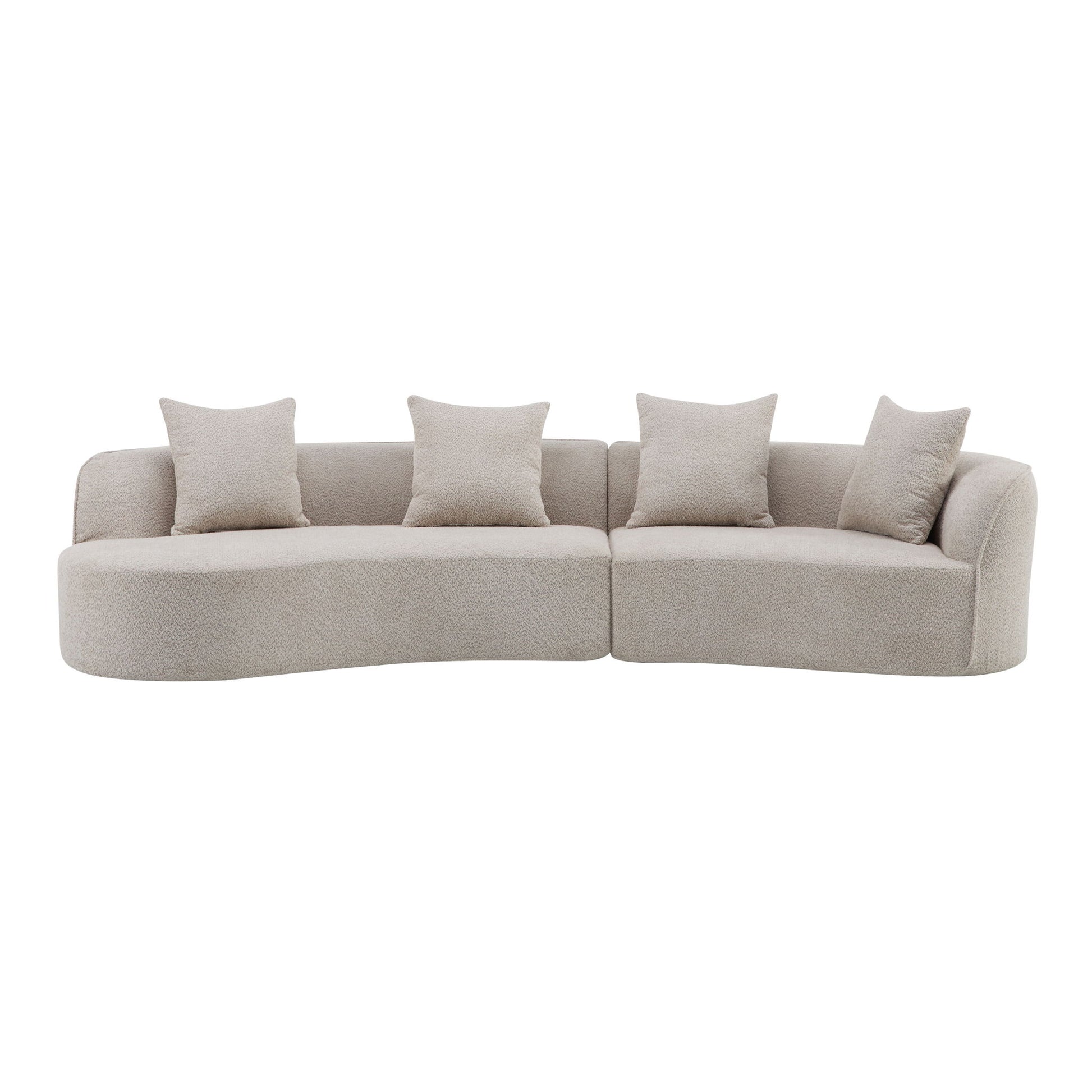 Elegant Curved Sectional Sofa With Full Foam Comfort Noble House