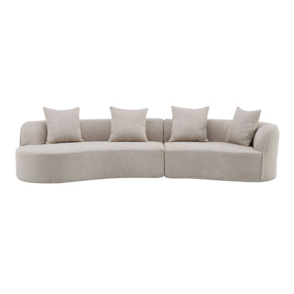Elegant Curved Sectional Sofa With Full Foam Comfort Noble House