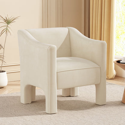 Barrel Accent Chair With Enclosed Arms Noble House