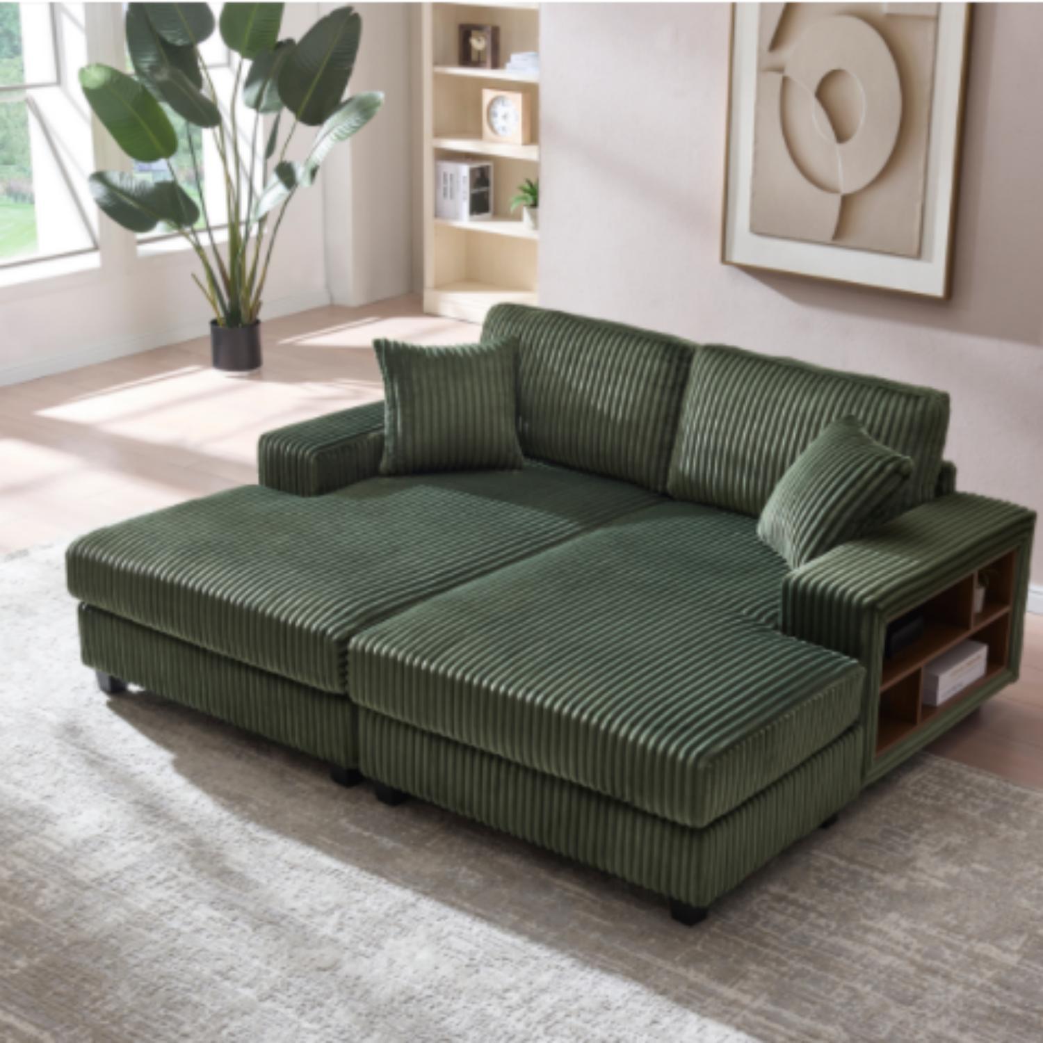 Convertible Sectional Sofa, Sleeper Oversized Living Room Lounge Home Essentials