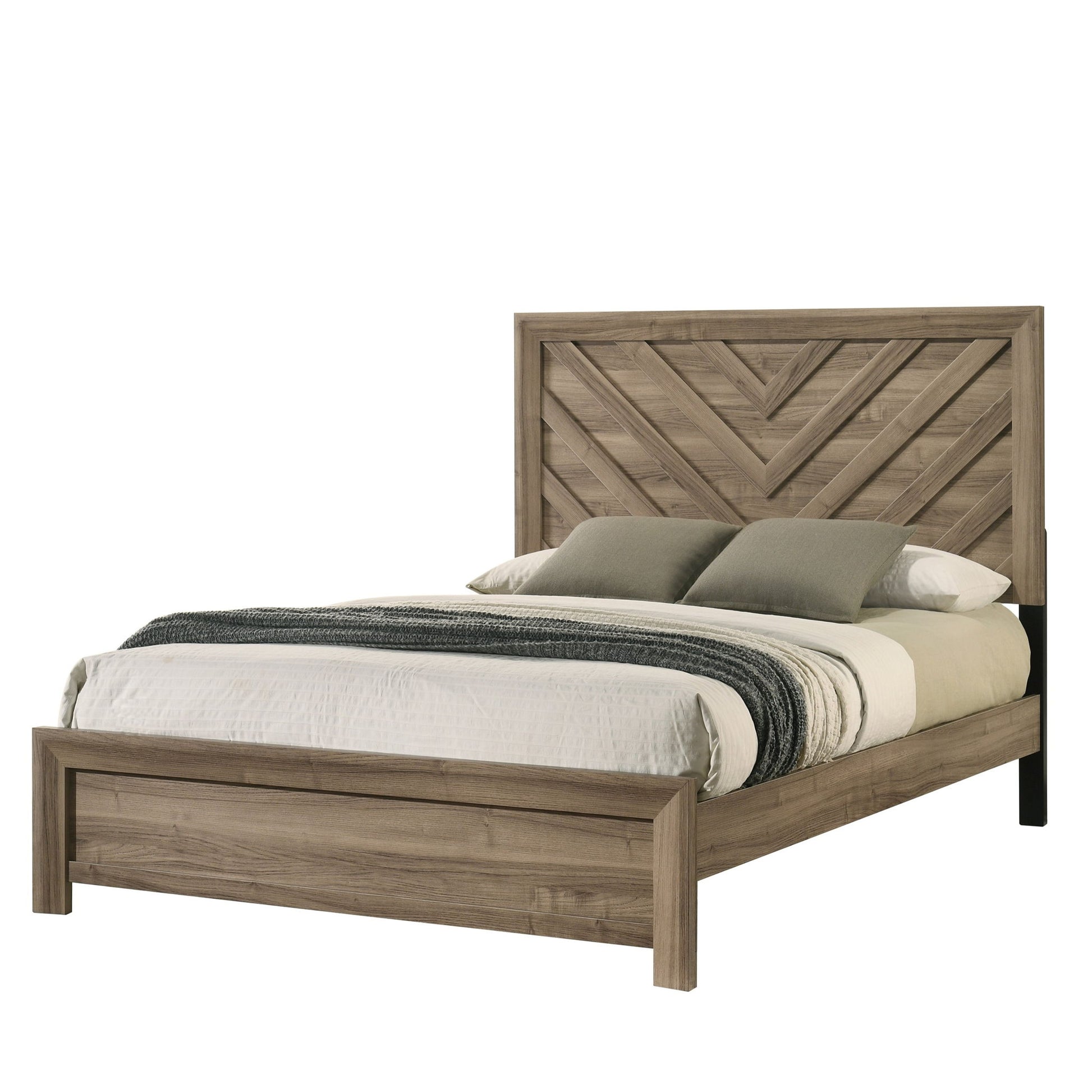 Modern Chevron Patterned Headboard Bed Home Essentials