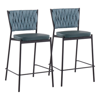 Tania - Braided Contemporary Counter Stool (Set of 2) Lumi Source