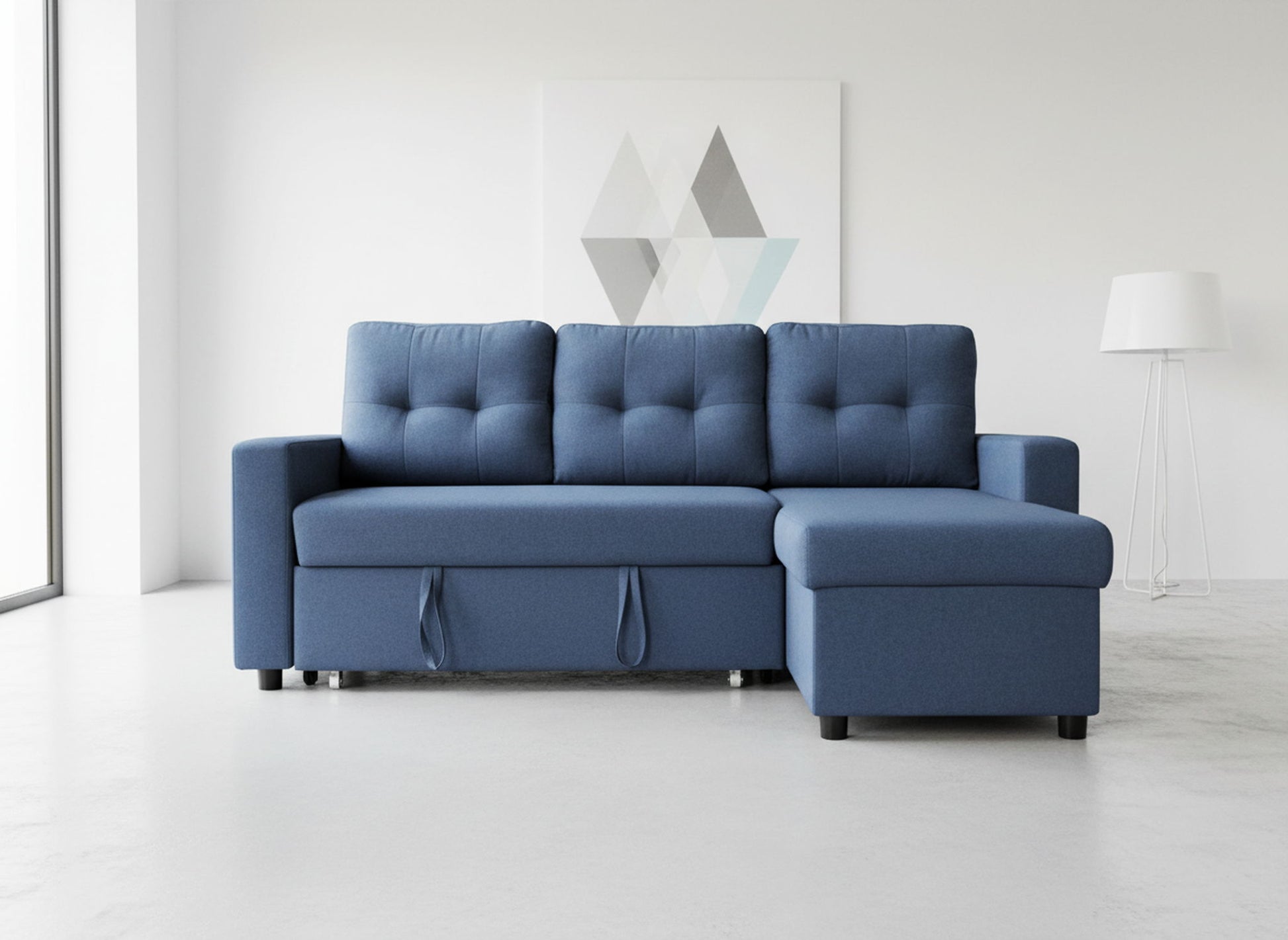 Convertible L Shaped Sectional Sleeper Sofa Bed, Saving Pull Out Couch US Pride