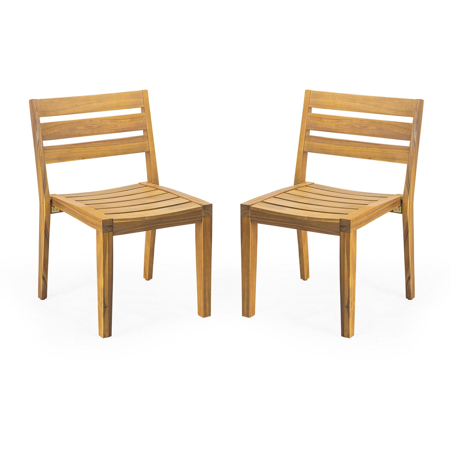 Outdoor Dining Side Chair (Set of 2) - Teak Finish Noble House