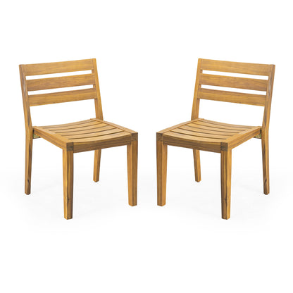 Outdoor Dining Side Chair (Set of 2) - Teak Finish Noble House