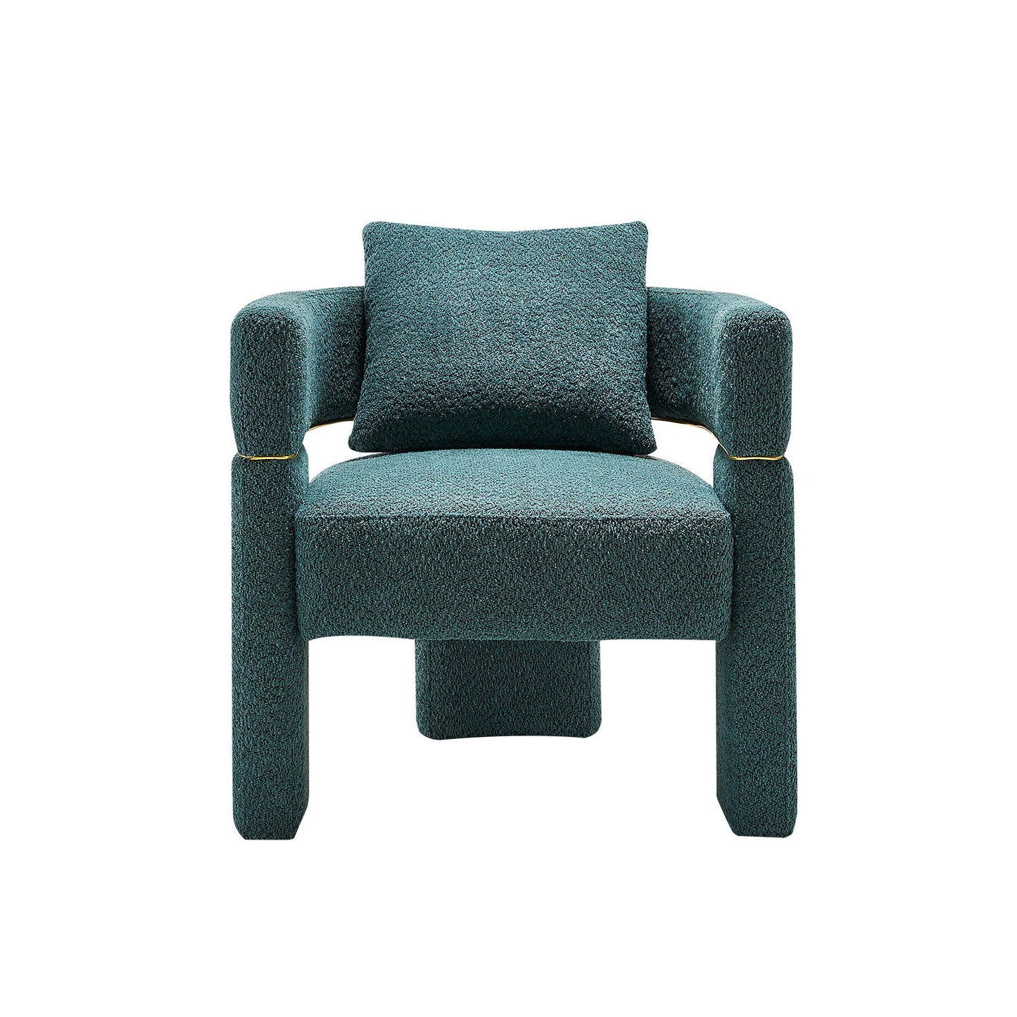 Wide Boucle Upholstered Accent Chair