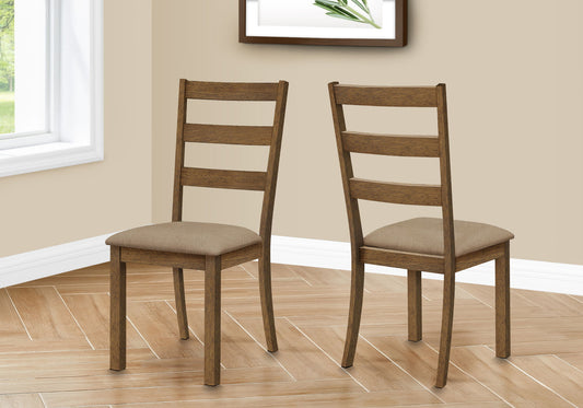 Dining Chair, Side, Upholstered For Dining Room, Transitional (Set of 2) - Beige 8th Street