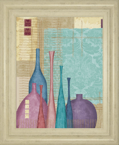 Raku I By Linda Wood - Framed Print Wall Art - Purple