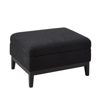 Upholstered Storage Ottoman With Reversible Lid Coffee Table With Rubberwood Legs Home Essentials